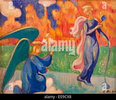 L `Annunciation Emile Bernard 1868 - 1941 France FrenchAnnunciation, blessed, Virgin Mary, the announcement by the ,angel Gabriel, Mary that she would Stock Photo